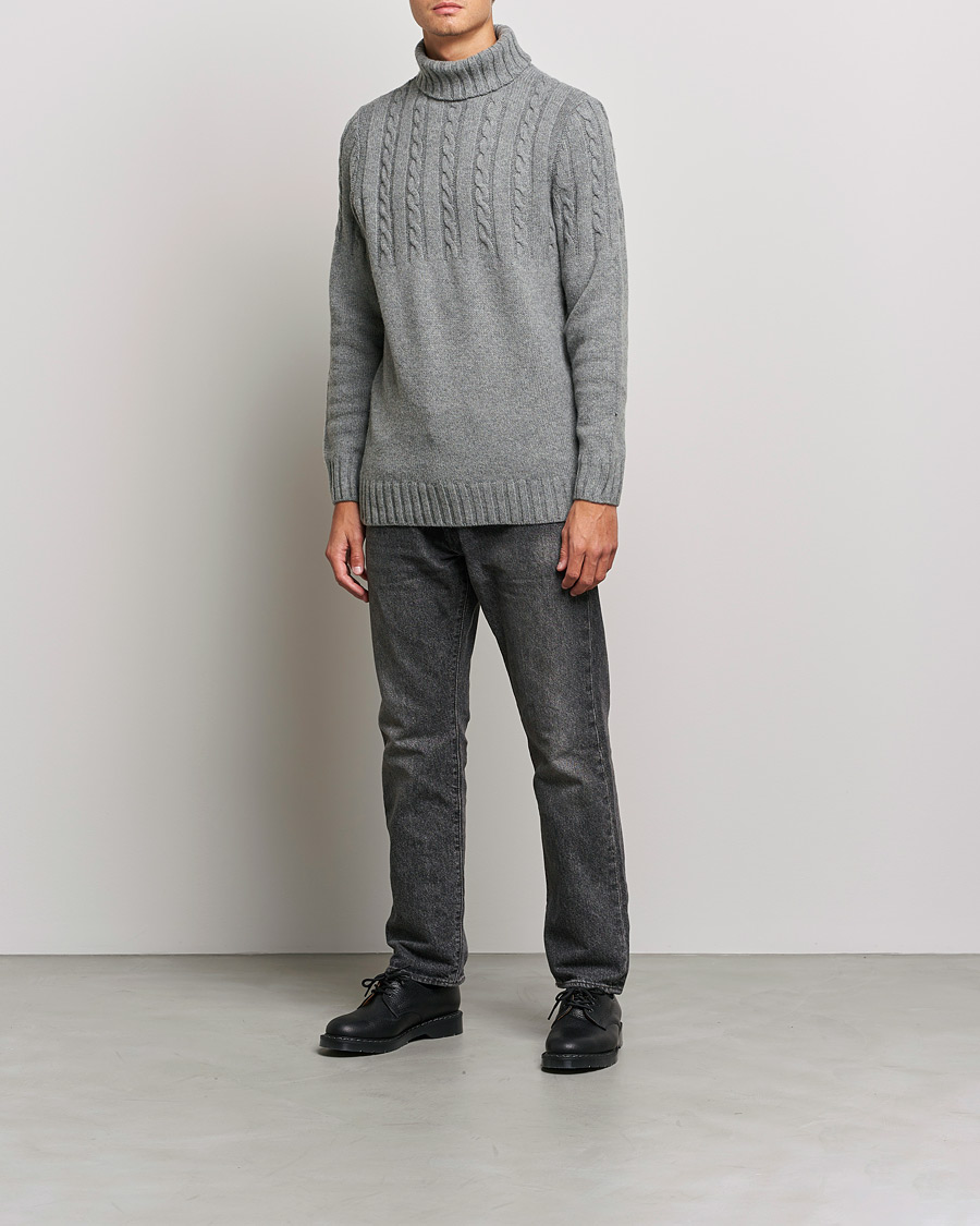 Mies | Poolot | Barbour Lifestyle | Duffle Cable Rollneck Grey Marl