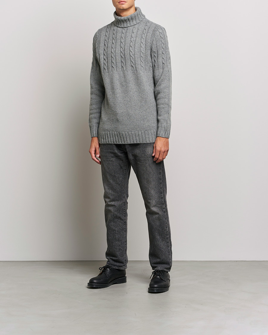 Mies | Puserot | Barbour Lifestyle | Duffle Cable Rollneck Grey Marl