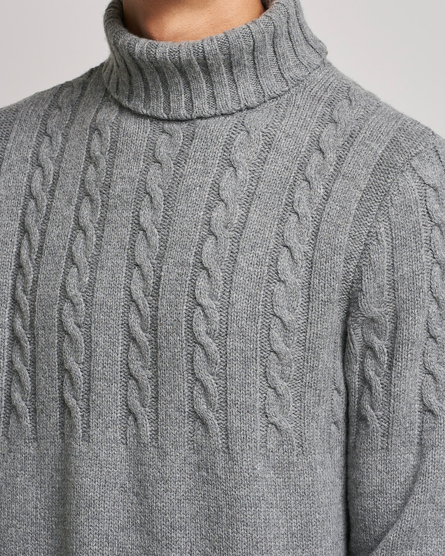 Mies | Puserot | Barbour Lifestyle | Duffle Cable Rollneck Grey Marl