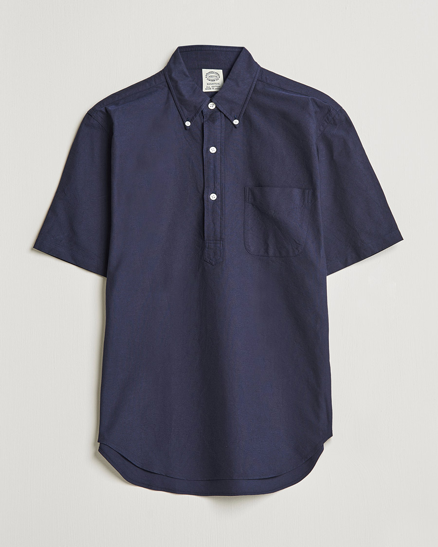 Mies | Kauluspaidat | Kamakura Shirts | Vintage Ivy Short Sleeve Popover Shirt Navy