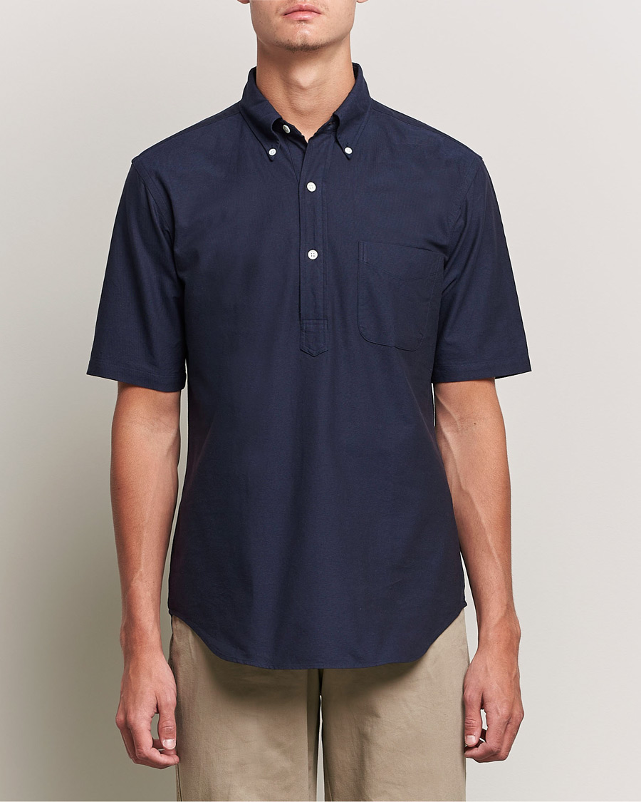 Mies | Japanese Department | Kamakura Shirts | Vintage Ivy Short Sleeve Popover Shirt Navy
