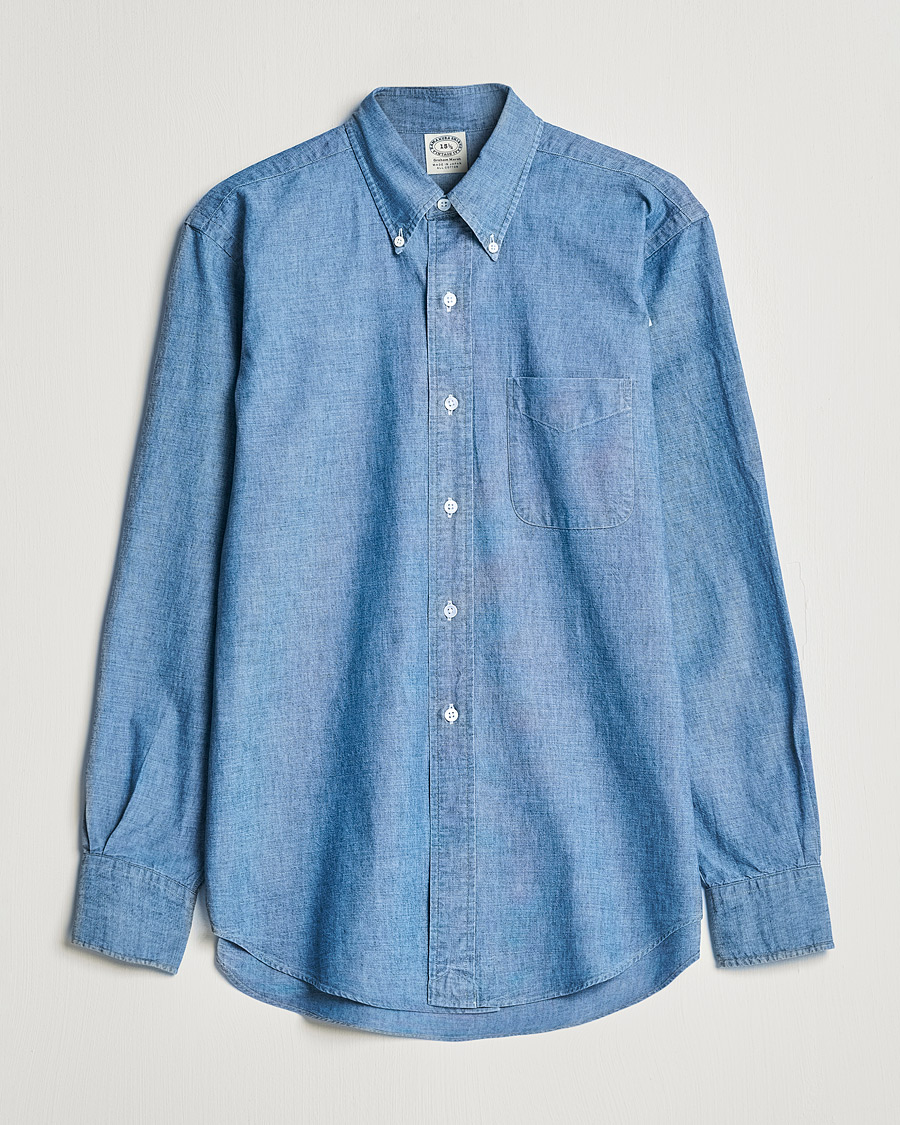 Miehet |  | Kamakura Shirts | Vintage Ivy Chambray BD Shirt Light Blue