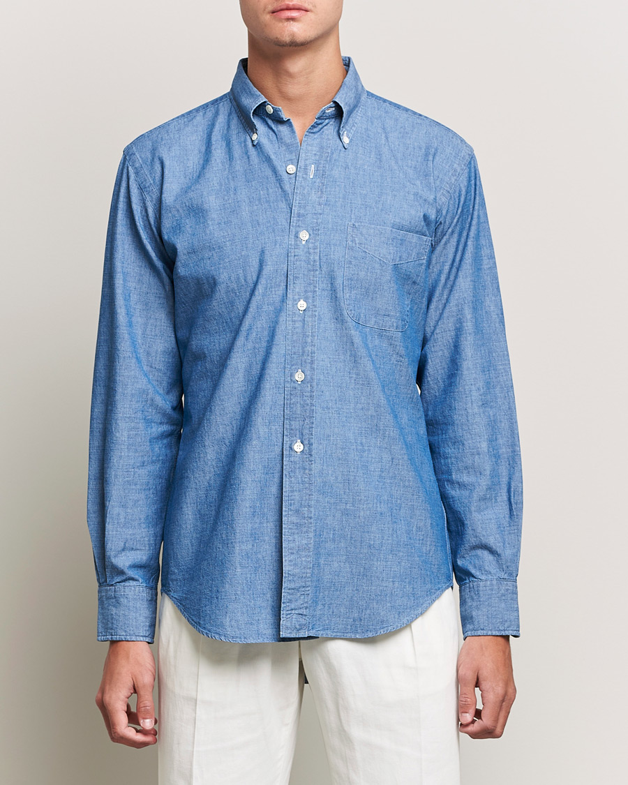 Mies | Kauluspaidat | Kamakura Shirts | Vintage Ivy Chambray BD Shirt Light Blue