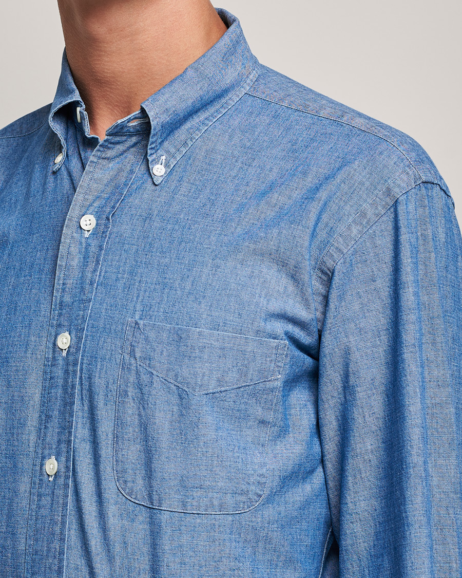 Mies | Kauluspaidat | Kamakura Shirts | Vintage Ivy Chambray BD Shirt Light Blue