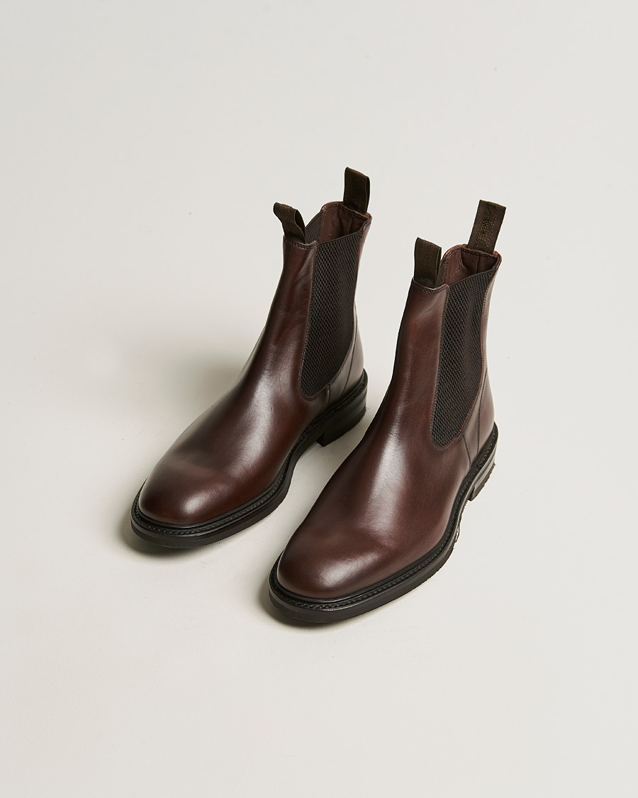 Mies | Talvikengät | Loake 1880 | Dingley Waxed Leather Chelsea Boot Dark Brown