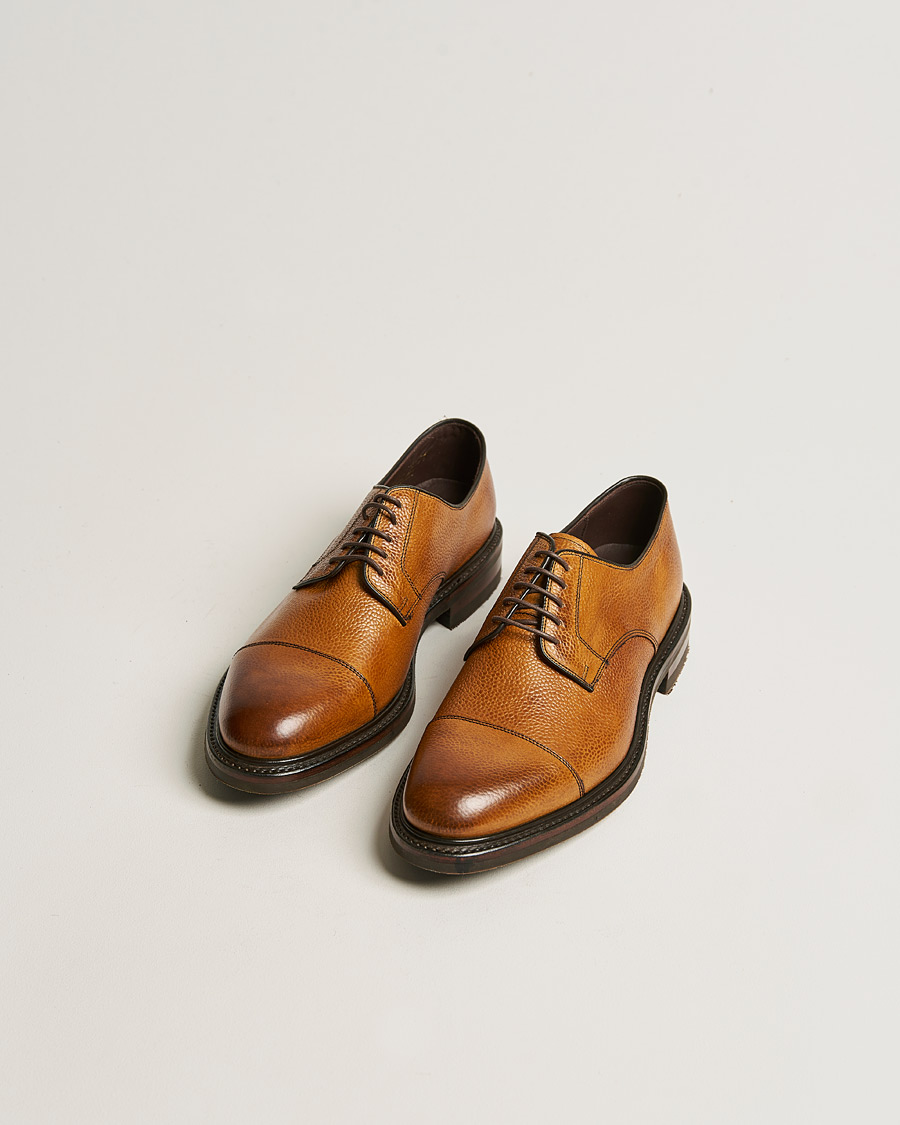 Mies | Business & Beyond | Loake 1880 | Ampleforth Burnished Grain Toe-Cap Derby Chestnut