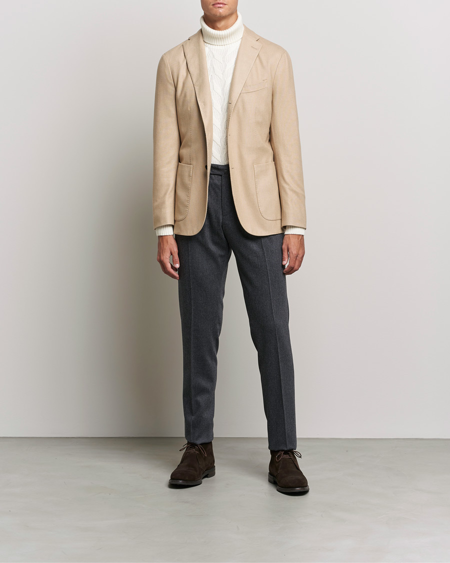 Mies | Pikkutakit | Boglioli | K Jacket Dyed Flannel Blazer Beige