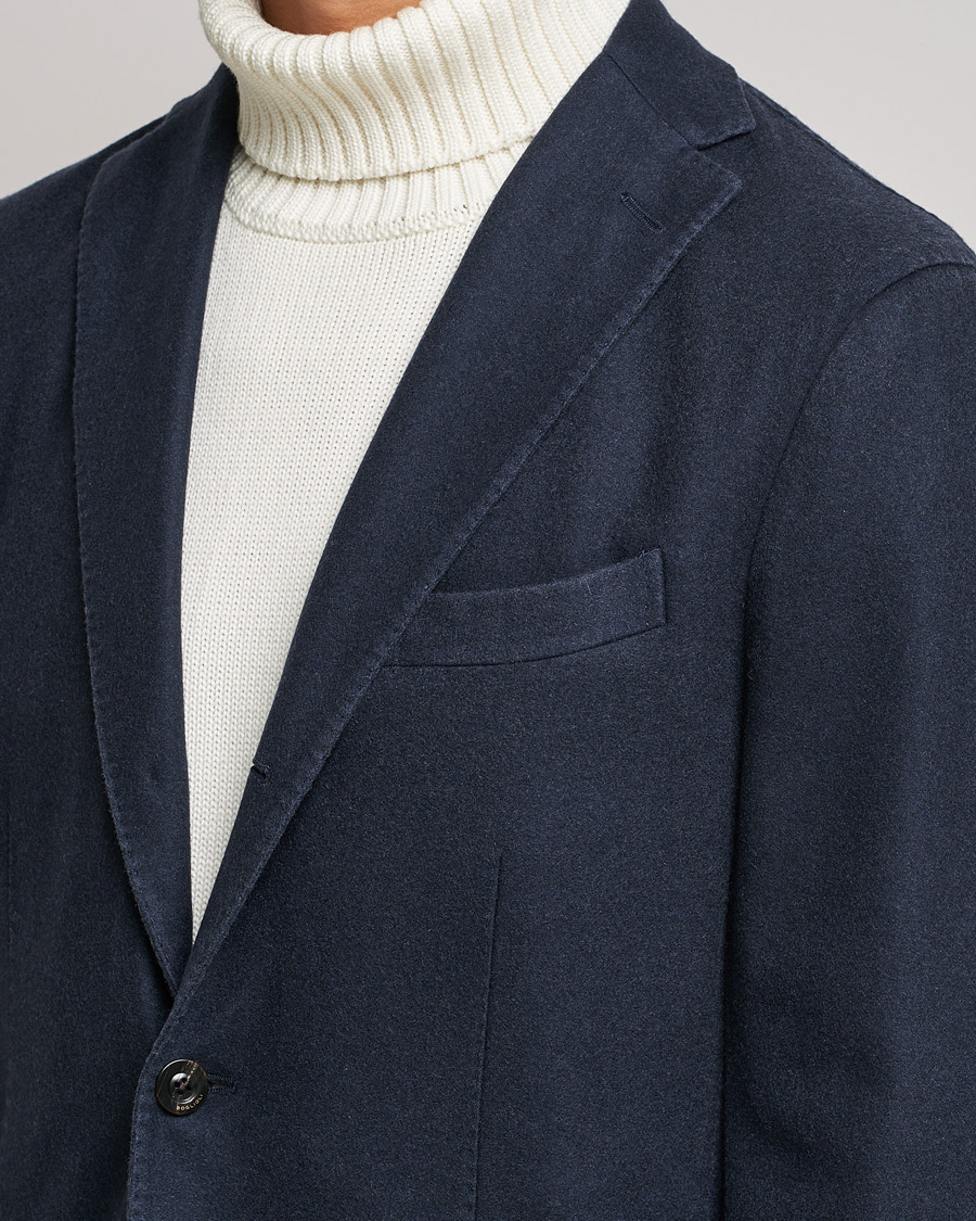 Mies | Pikkutakit | Boglioli | K Jacket Garment Dyed Cashmere Blazer Dark Blue