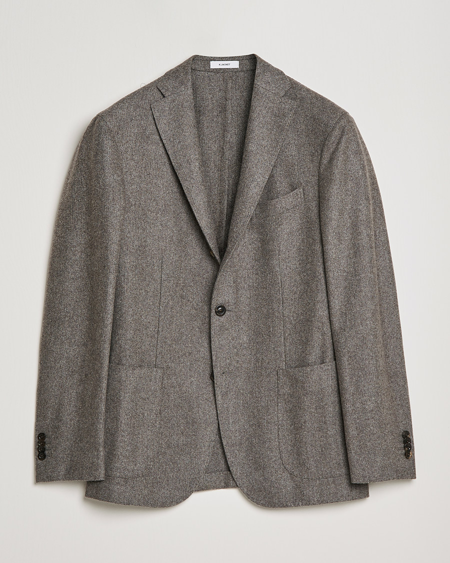 Miehet |  | Boglioli | K Jacket Herringbone Wool Blazer Light Grey