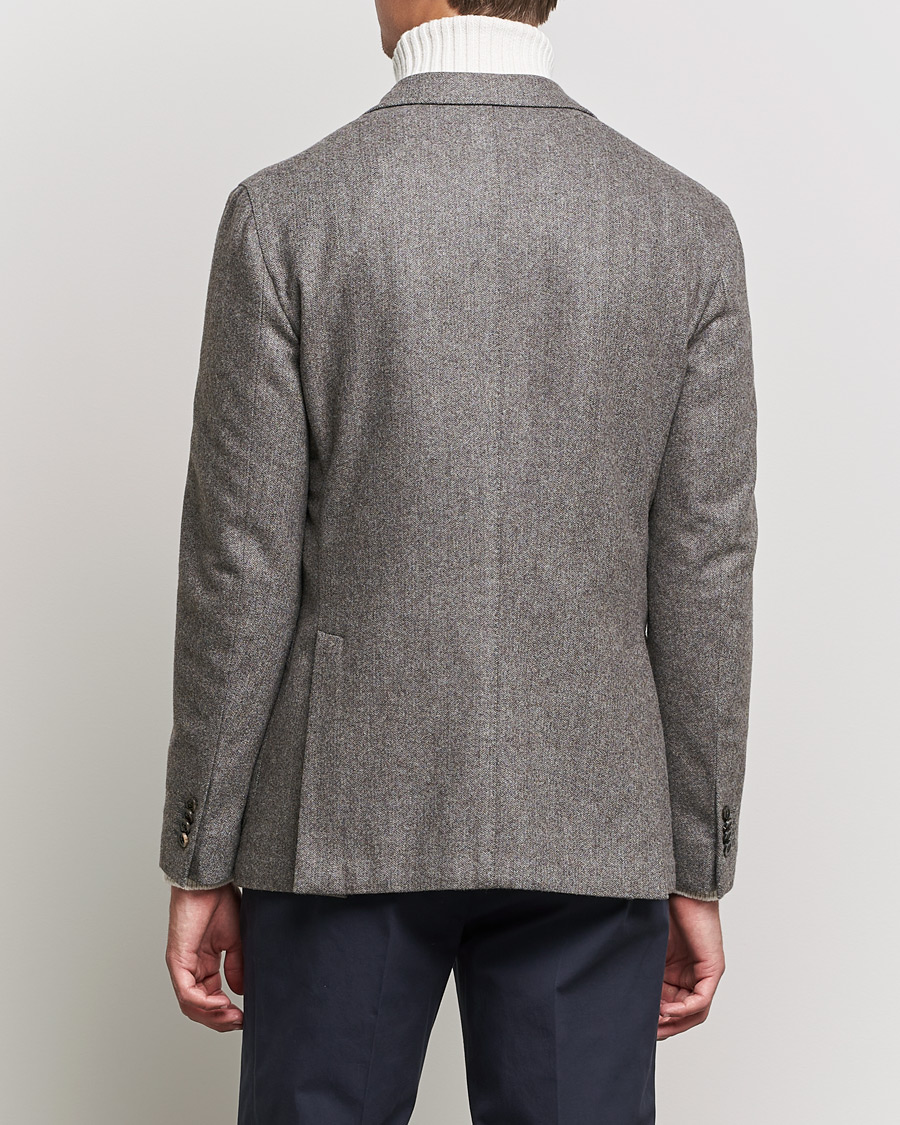 Mies | Pikkutakit | Boglioli | K Jacket Herringbone Wool Blazer Light Grey