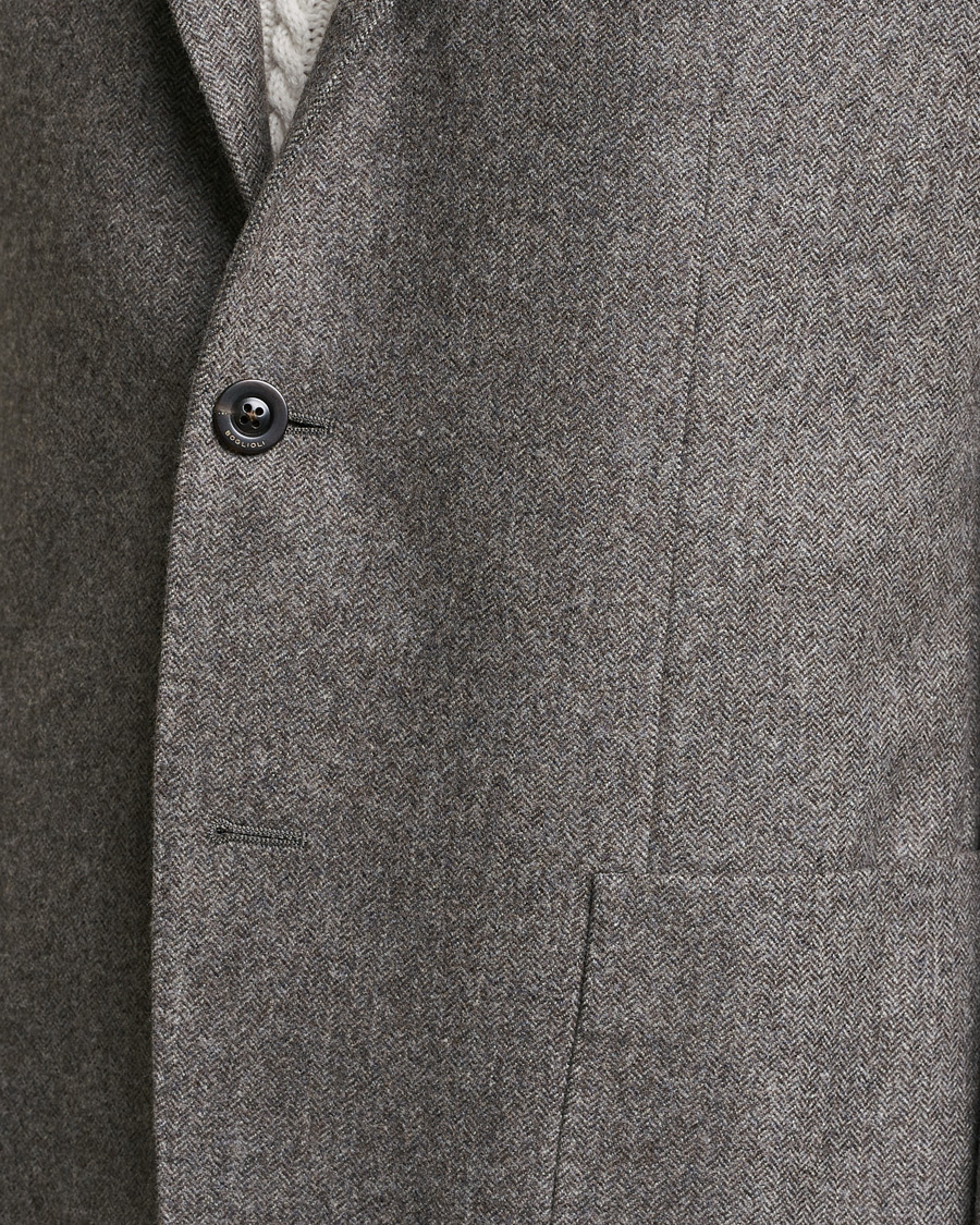 Mies | Pikkutakit | Boglioli | K Jacket Herringbone Wool Blazer Light Grey
