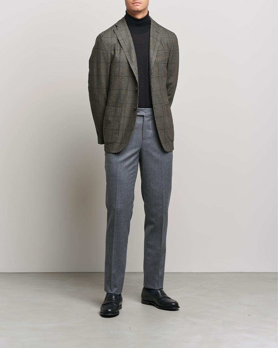 Mies | Pikkutakit | Boglioli | K Jacket Wool Check Blazer Brown