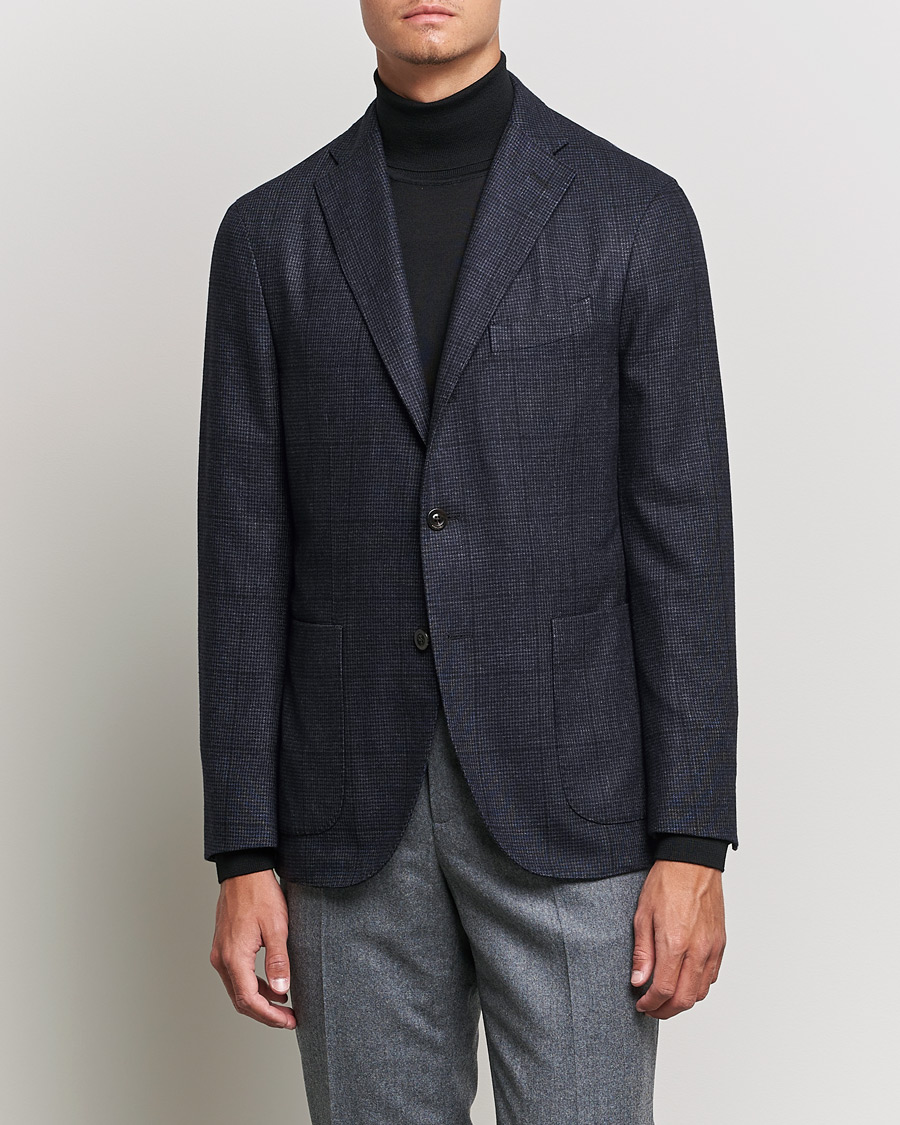 Mies |  | Boglioli | K Jacket Wool Check Blazer Navy