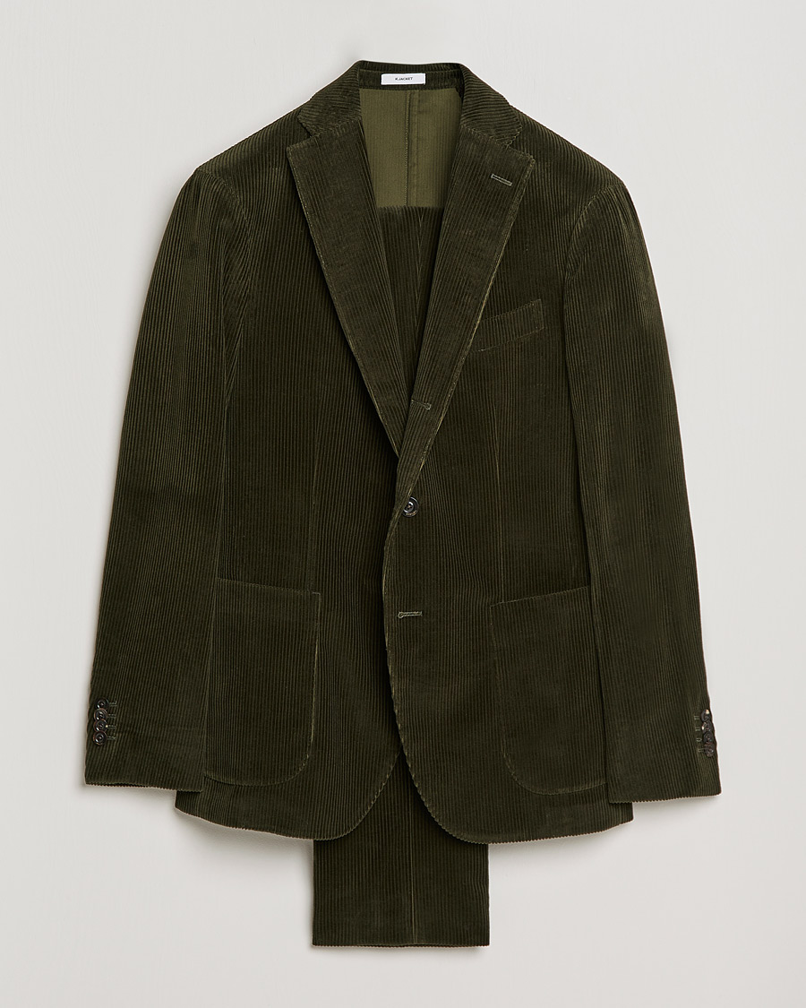Miehet |  | Boglioli | K Jacket Wale Corduroy Suit Forest Green