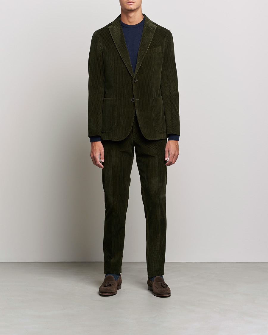 Mies | Puvut | Boglioli | K Jacket Wale Corduroy Suit Forest Green