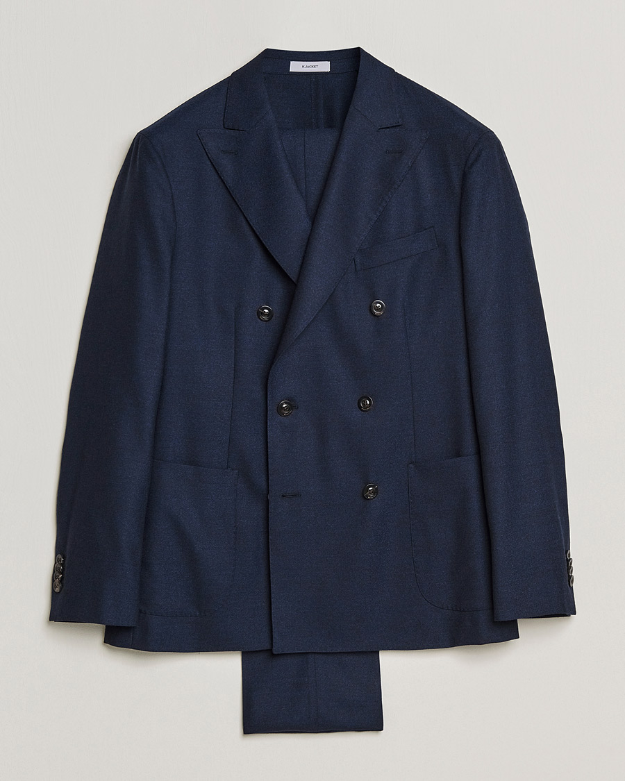Miehet |  | Boglioli | K Jacket DB Flannel Suit Navy