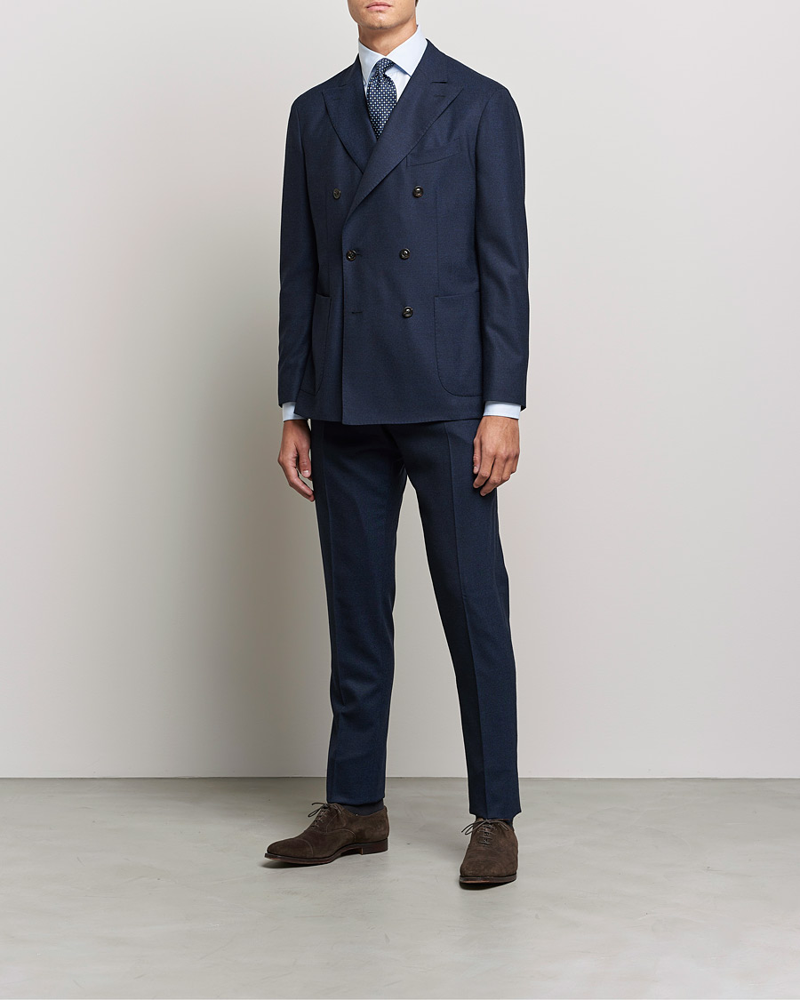 Mies | Puvut | Boglioli | K Jacket DB Flannel Suit Navy