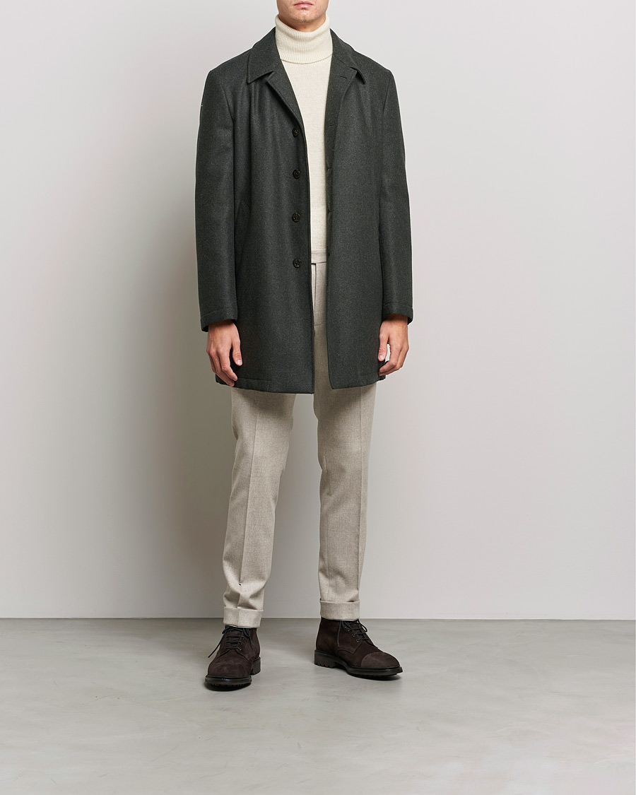 Mies | Takit | Boglioli | Padded Wool Coat Forest Green
