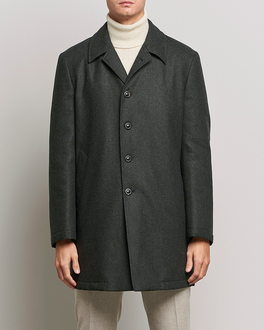 Mies | Takit | Boglioli | Padded Wool Coat Forest Green