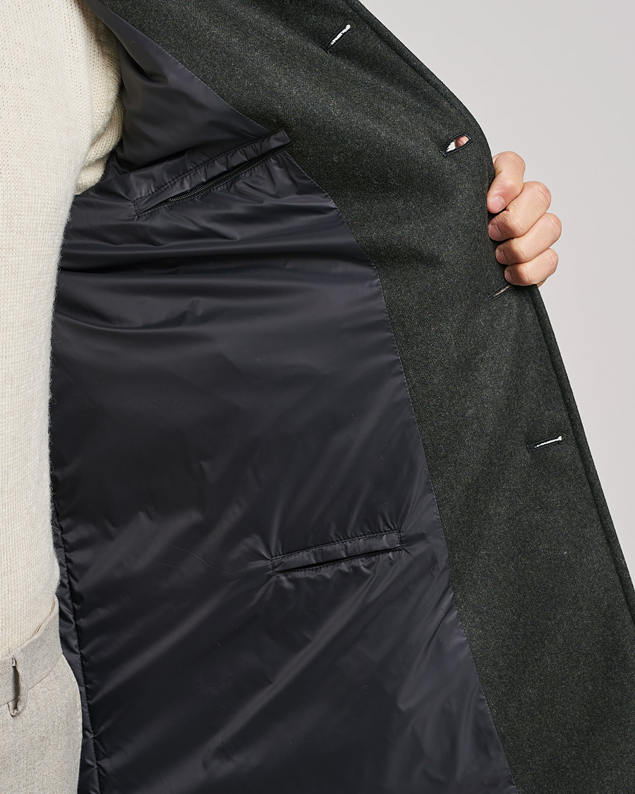 Mies | Takit | Boglioli | Padded Wool Coat Forest Green