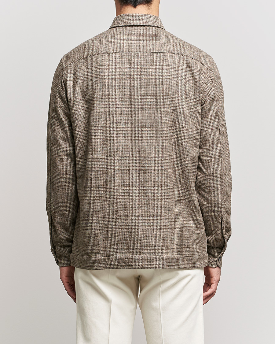 Mies | Kauluspaidat | Boglioli | Check Flannel Overshirt Beige