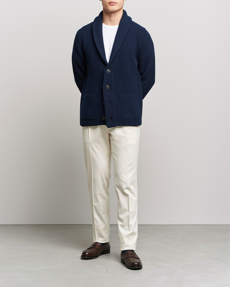 Mies | Puserot | Boglioli | Shawl Collar Cardigan Navy