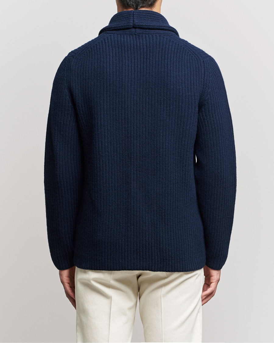 Mies | Puserot | Boglioli | Shawl Collar Cardigan Navy