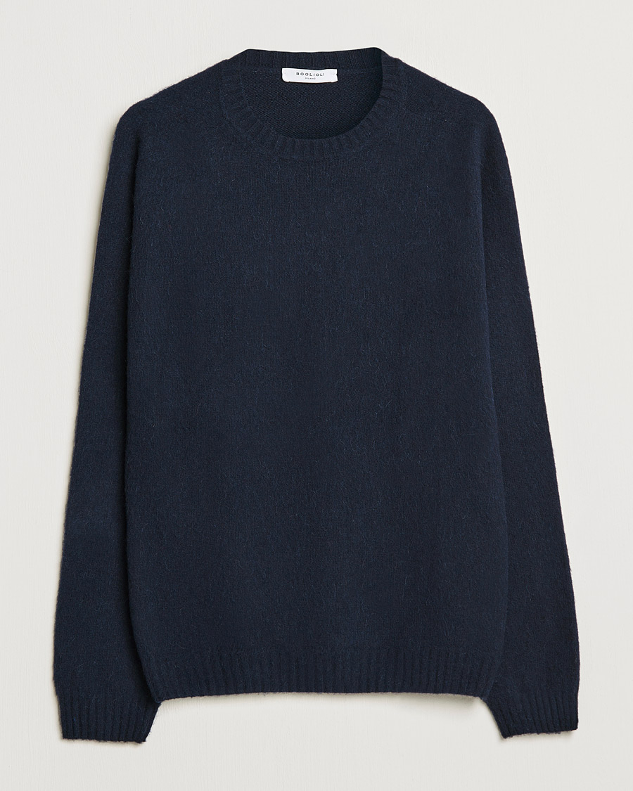 Mies | Puserot | Boglioli | Brushed Cashmere Sweater Navy