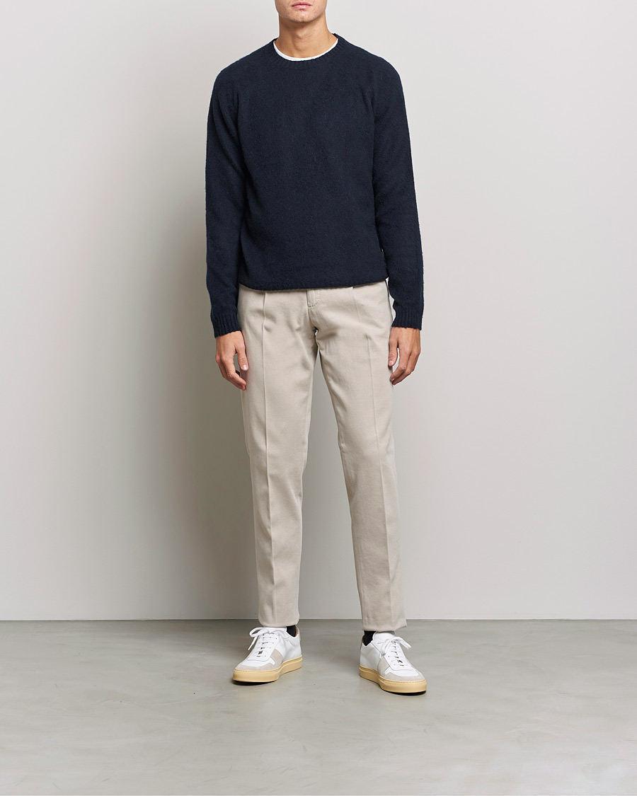 Mies | Puserot | Boglioli | Brushed Cashmere Sweater Navy