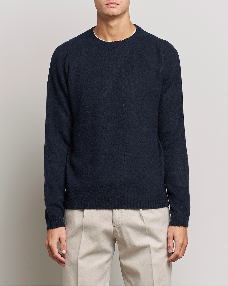 Mies |  | Boglioli | Brushed Cashmere Sweater Navy