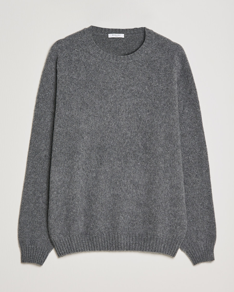 Miehet |  | Boglioli | Brushed Cashmere Sweater Grey Melange