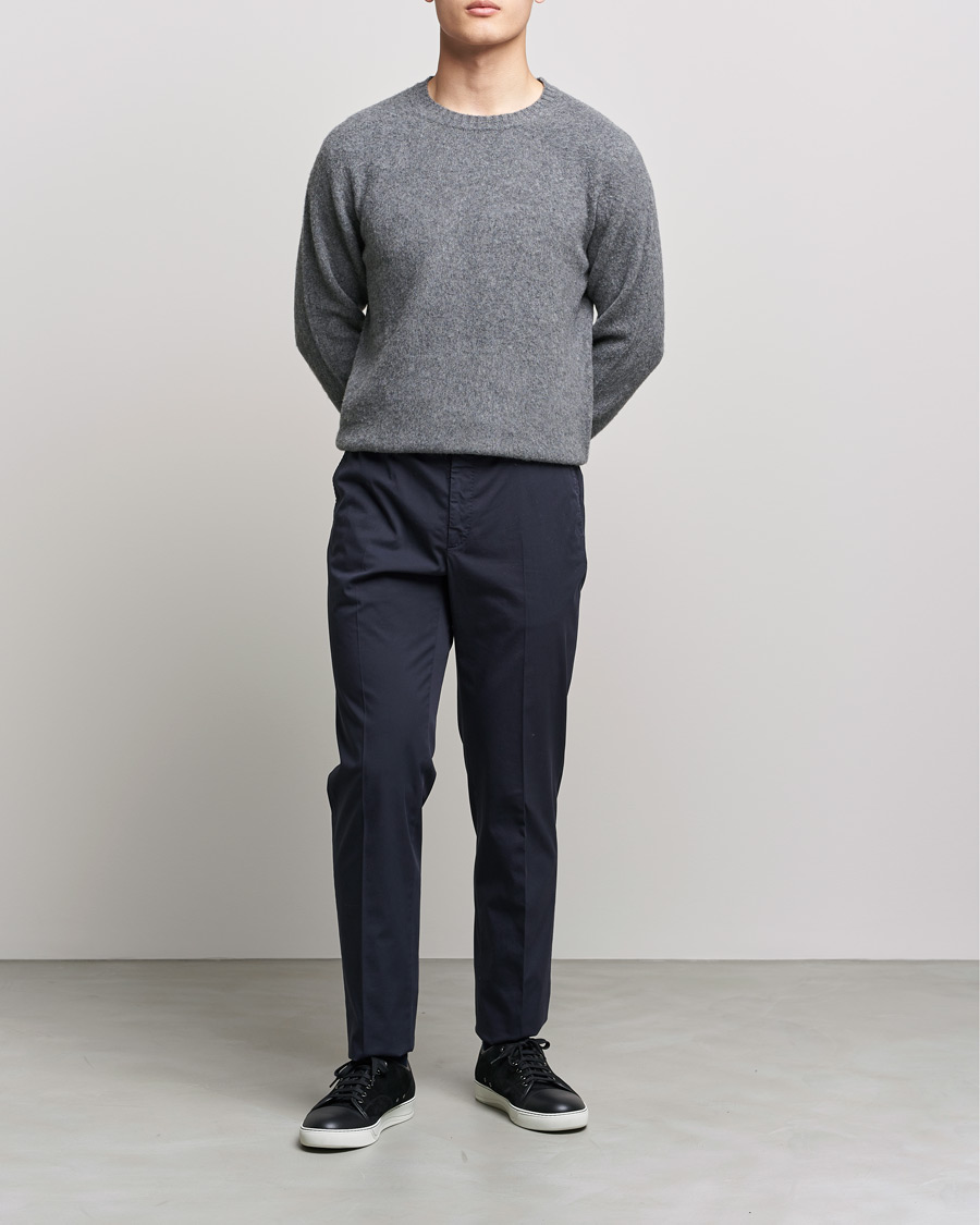 Mies | Italian Department | Boglioli | Brushed Cashmere Sweater Grey Melange