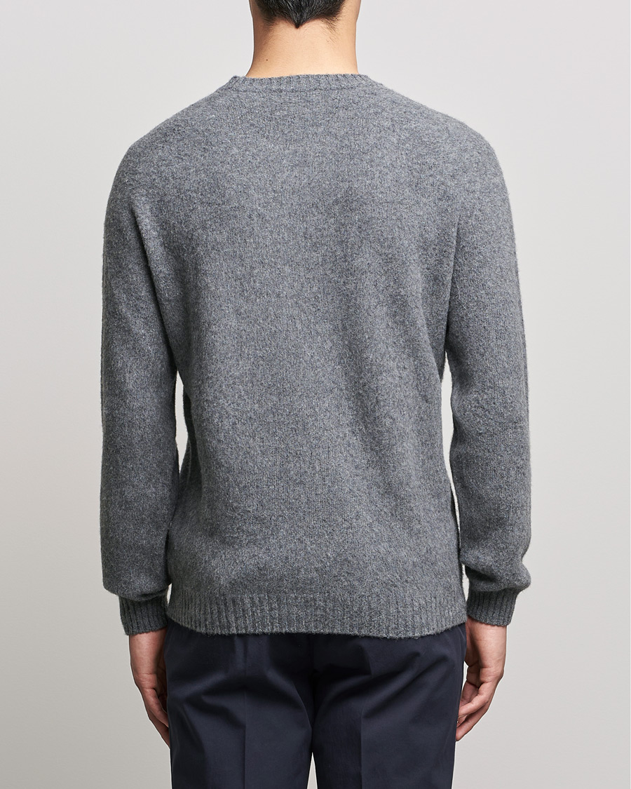 Mies | Puserot | Boglioli | Brushed Cashmere Sweater Grey Melange