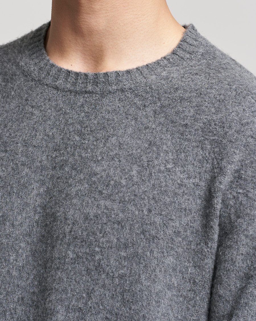 Mies | Puserot | Boglioli | Brushed Cashmere Sweater Grey Melange
