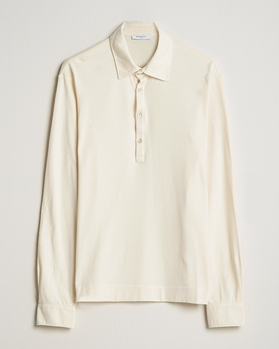 Mies | Puserot | Boglioli | Long Sleeve Polo Shirt Off White