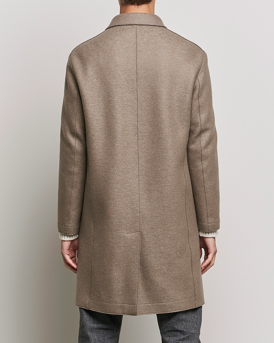 Mies | Takit | Harris Wharf London | Pressed Wool Mac Coat Natural Taupe