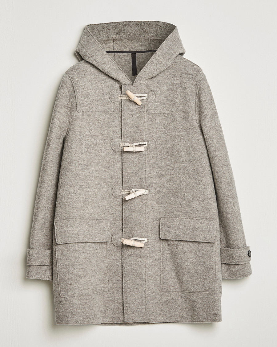 Mies | Takit | Harris Wharf London | Boiled Wool Duffle Coat Natural Casha