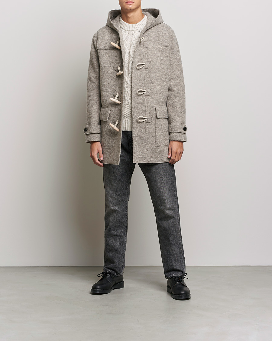 Mies | Takit | Harris Wharf London | Boiled Wool Duffle Coat Natural Casha