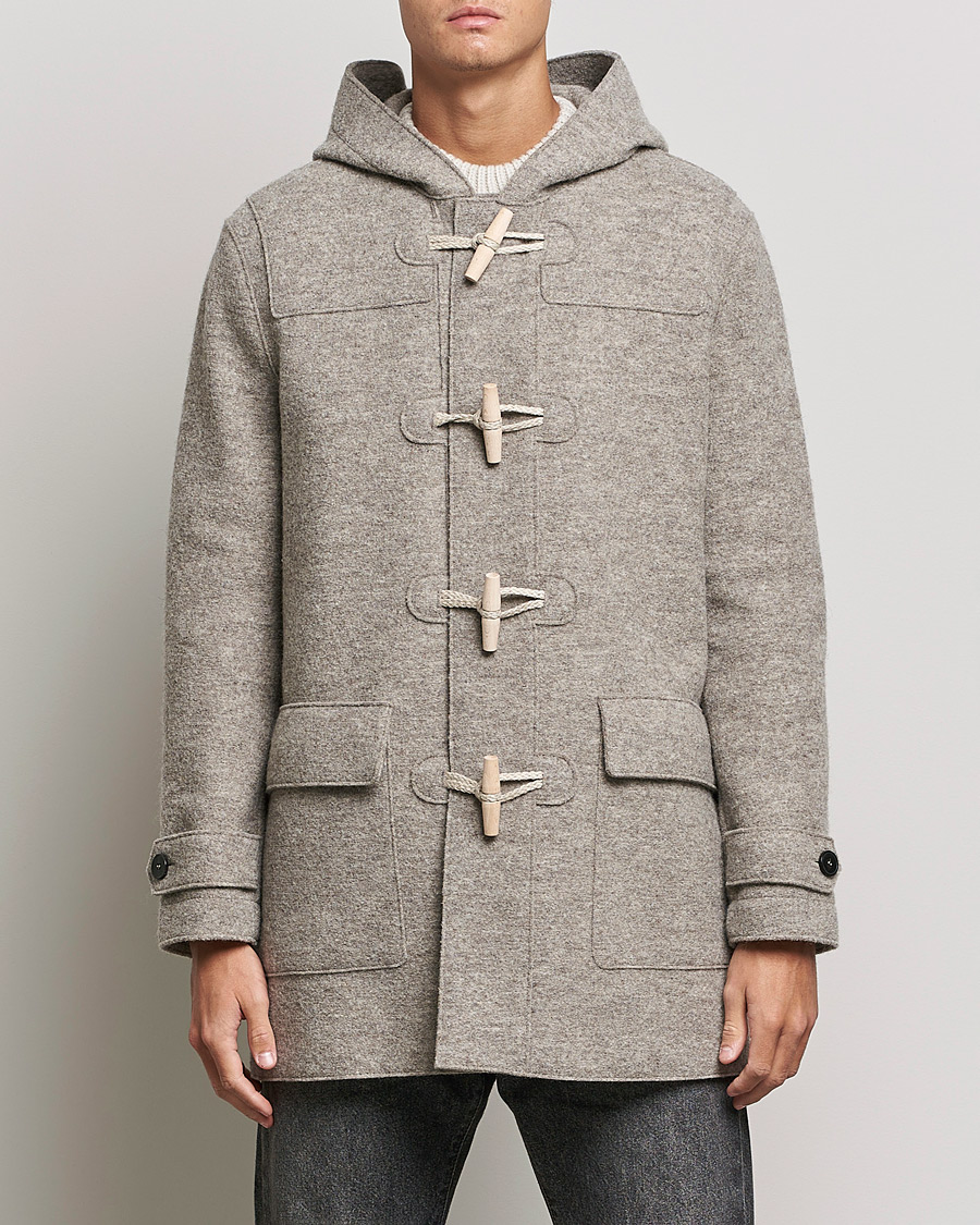 Mies | Takit | Harris Wharf London | Boiled Wool Duffle Coat Natural Casha