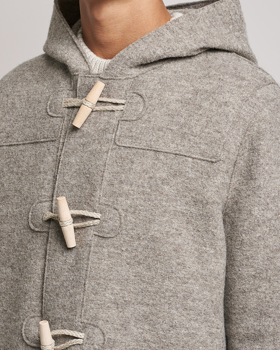 Mies | Takit | Harris Wharf London | Boiled Wool Duffle Coat Natural Casha