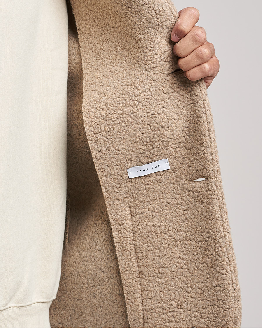 Mies | Kauluspaidat | Harris Wharf London | Harrington Wool Boucleè Shirt Jacket Tan