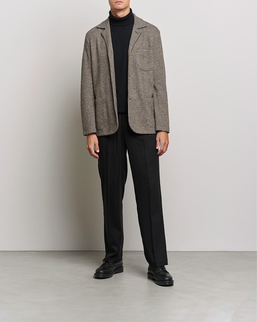 Mies | Pikkutakit | Harris Wharf London | Dropped Shoulder Houndstooth Jacket Beige