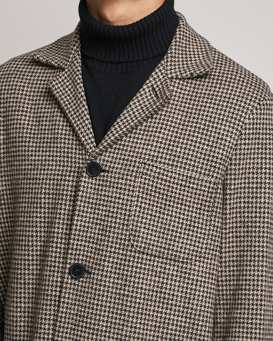 Mies | Pikkutakit | Harris Wharf London | Dropped Shoulder Houndstooth Jacket Beige