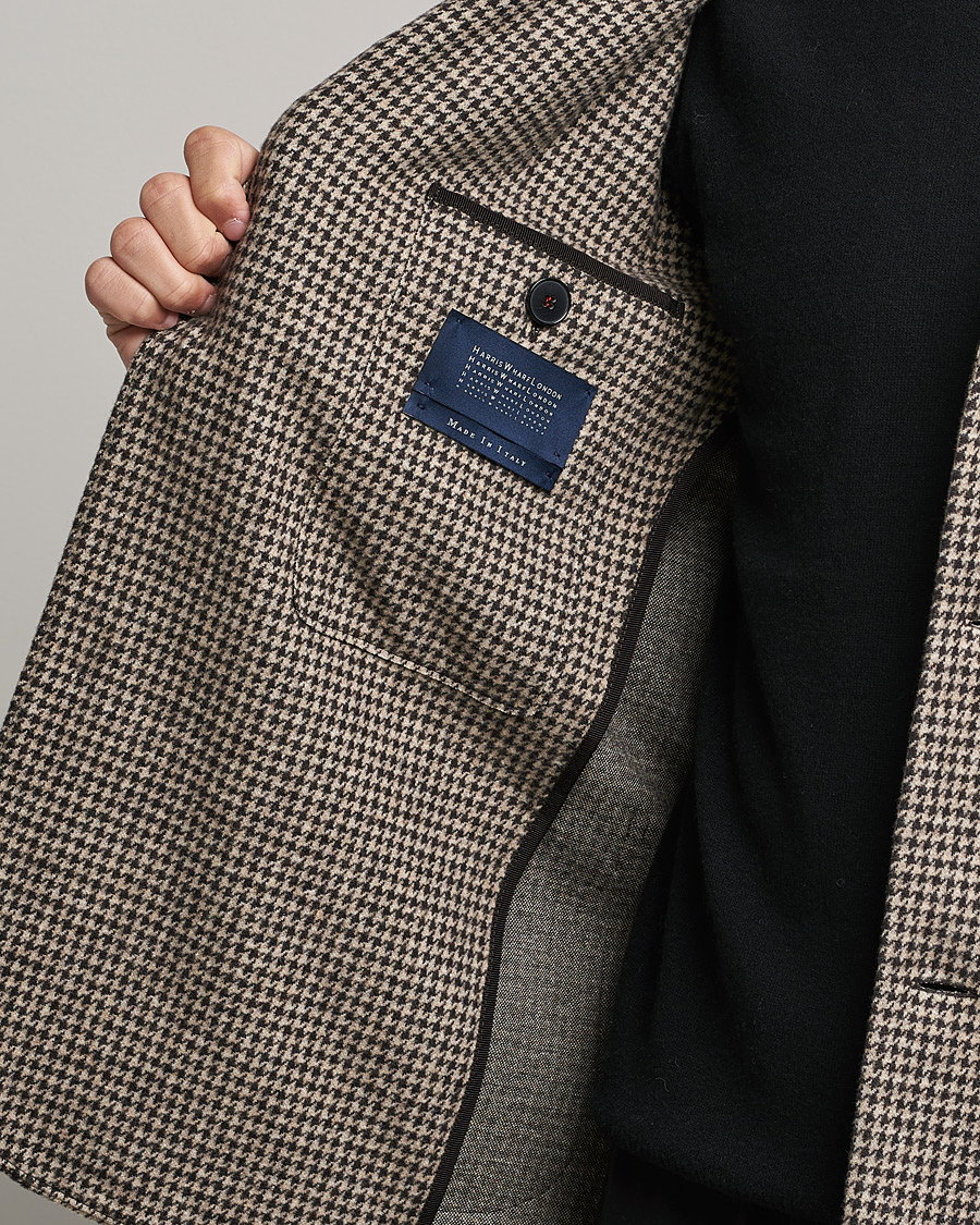 Mies | Pikkutakit | Harris Wharf London | Dropped Shoulder Houndstooth Jacket Beige