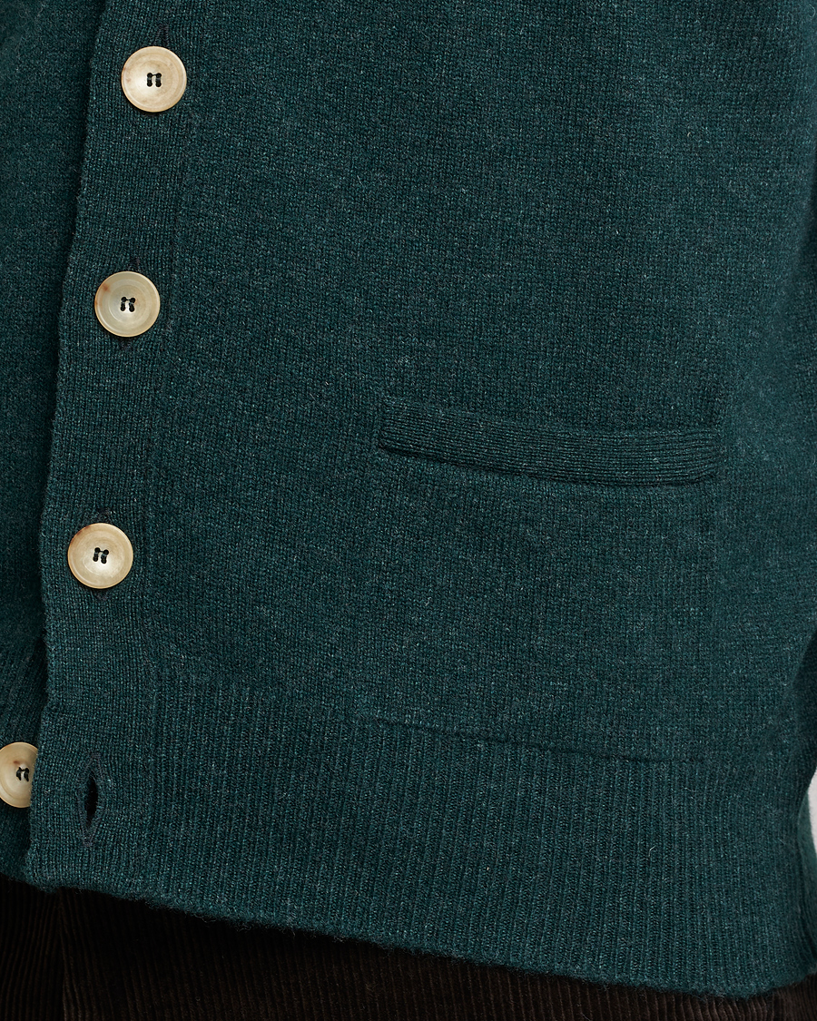 Mies | Puserot | Drake's | Lambswool Vest Cardigan Green