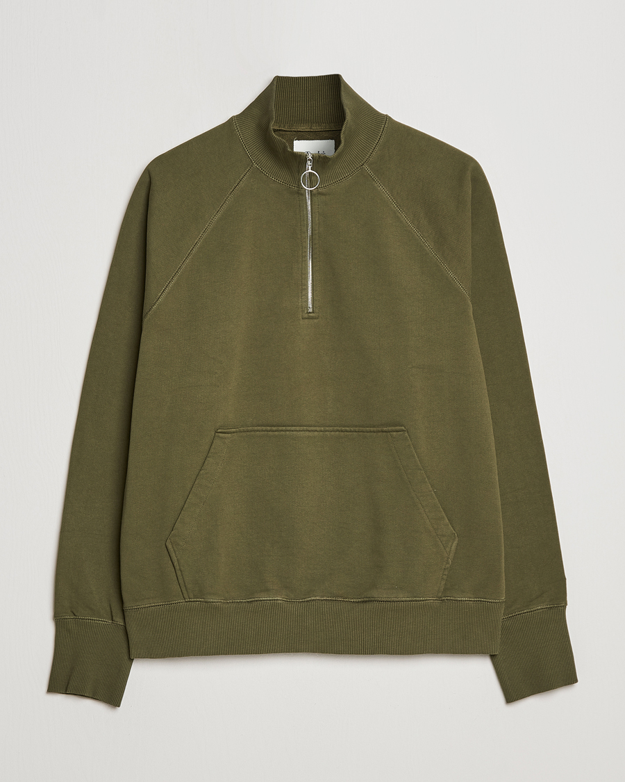 Mies | Puserot | Drake's | Quarter Zip Sweatshirt Green