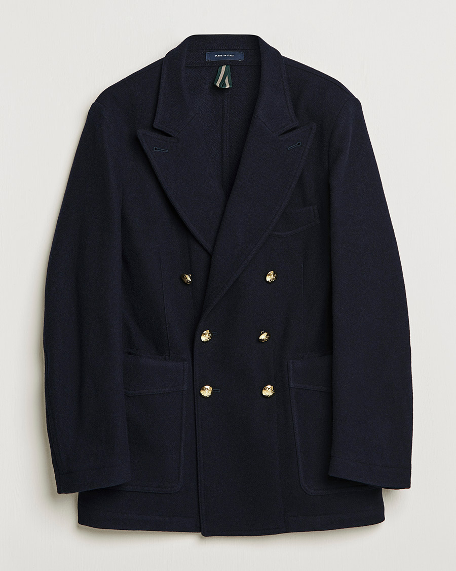 Mies | Pikkutakit | Drake's | MKIII Double Breasted Wool/Flannel Blazer Navy