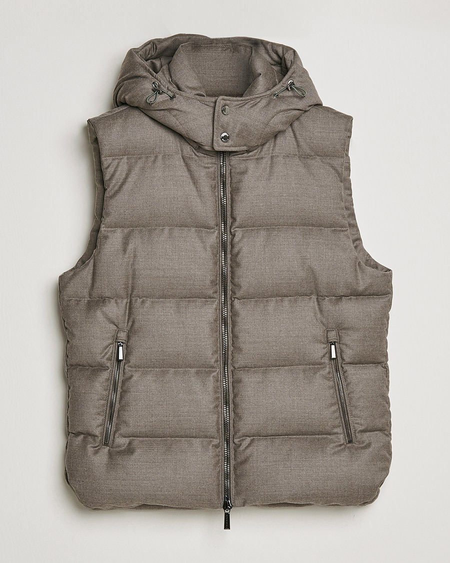 Miehet |  | MooRER | Fire Wool/Cashmere Hooded Vest Beige