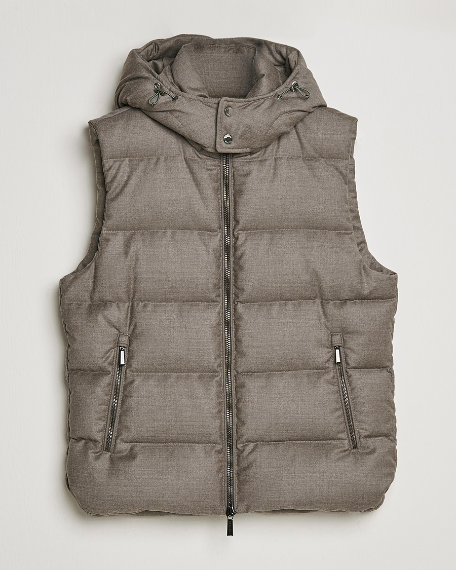 Mies | Takit | MooRER | Fire Wool/Cashmere Hooded Vest Beige