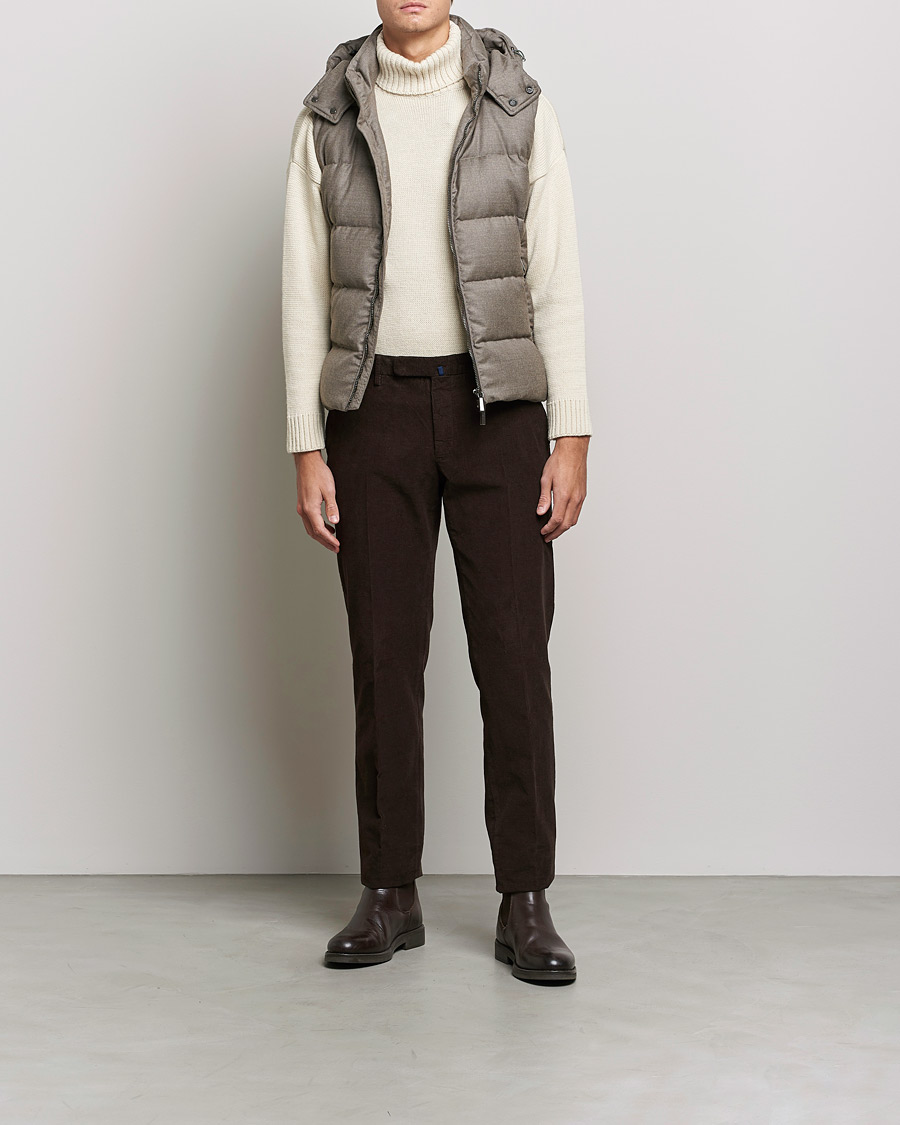 Mies | Takit | MooRER | Fire Wool/Cashmere Hooded Vest Beige